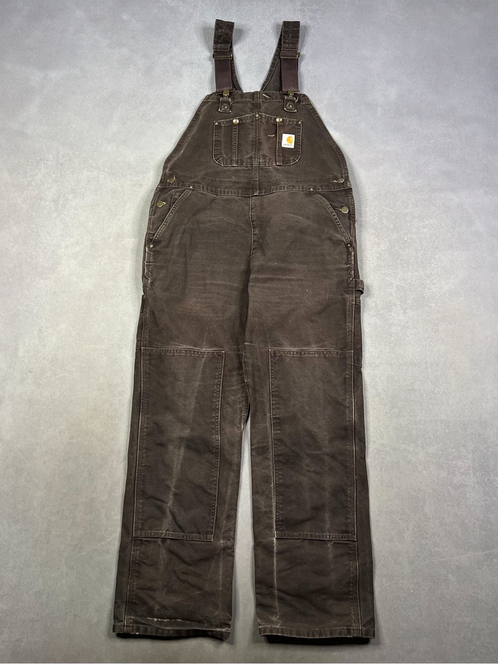 Carhartt Dark Brown Duck Bib Overalls